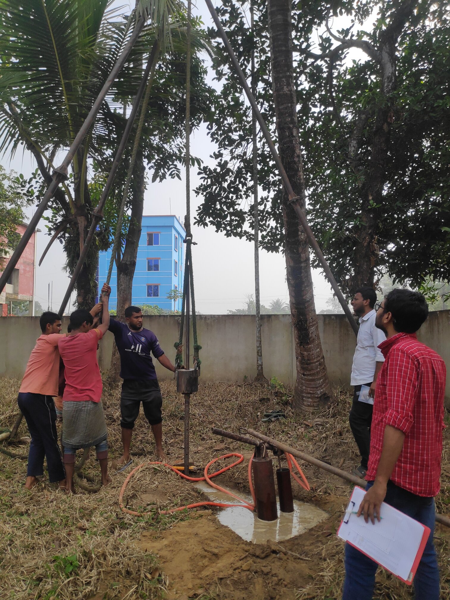 Improvement of clay soil using lime and plastic strips